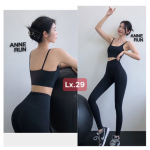 Bộ Quần Áo Tập Gym Yoga Nữ Có Mút Ngực Thoáng Mát Co Dãn 4 Chiều Màu Xám Ghi và Hồng Cánh Sen Sang Trọng