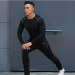 Bộ áo thun dài tay và quần dài thể thao 2 món cho nam khi chạy bộ/chơi bóng rổ