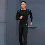 Bộ áo thun dài tay và quần dài thể thao 2 món cho nam khi chạy bộ/chơi bóng rổ