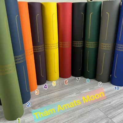 Thảm Tập Yoga Cao Su Pu Sần Nhám Chống Trơn Trượt In Định Tuyến Moon Cao Cấp Amats Yoga (dày 5mm)